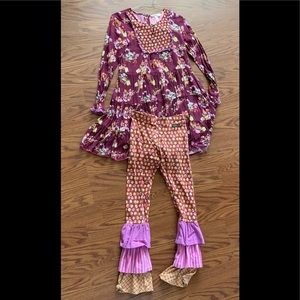 Twirl with me Matilda Jane Dress With leggings size 10